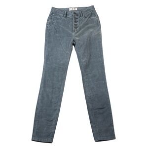 Free People Pants Womens 25 We The Free Corduroy Button Fly Blue Skinny Neutral‎